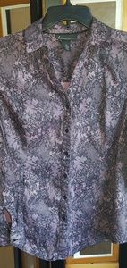 Lane Bryant floral/lace print button down